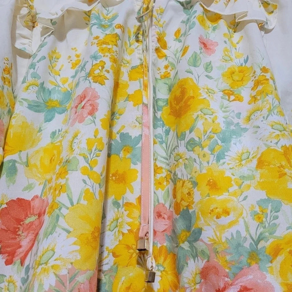 FATE Ombre Floral Split Neck Ruffle Blouse w/ Ties, Lined, Size Small, EUC! - Picture 13 of 15